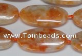 CCA485 15.5 inches 15*30mm oval orange calcite gemstone beads