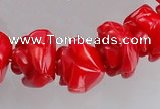 CCB09 15.5 inches 9-10mm rose shape red coral beads Wholesale