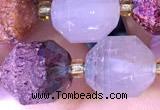 CCB1006 15 inches 9*10mm faceted phantom quartz beads