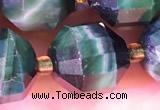 CCB1026 15 inches 11*12mm faceted green tiger eye beads