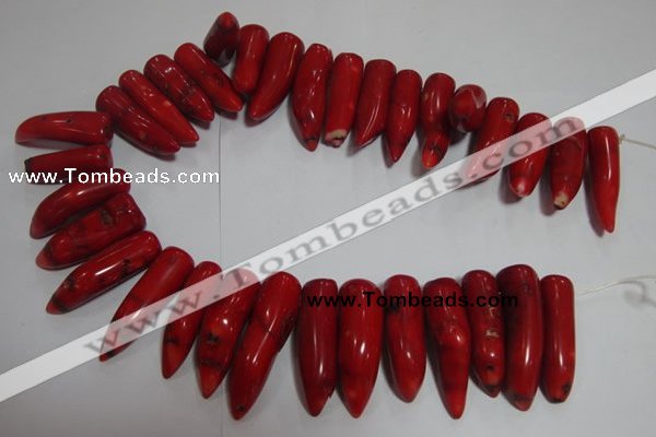 CCB66 16 inches horn shape red coral beads Wholesale