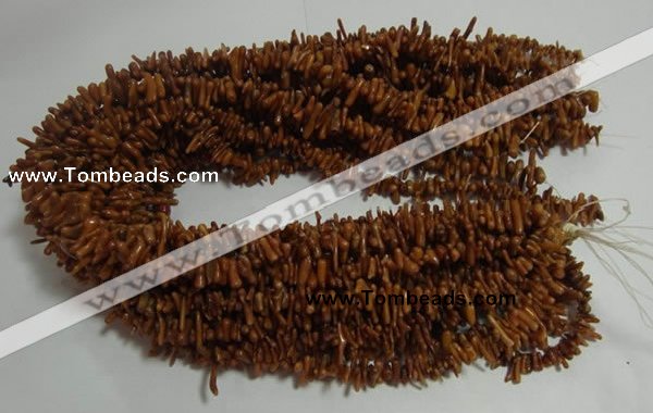 CCB90 15.5 inch 2*8mm irregular branch coffee coral beads Wholesale