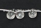 CCC228 10*14mm briolette grade AB natural white crystal beads