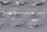 CCC515 15.5 inches 13*18mm faceted oval natural white crystal beads