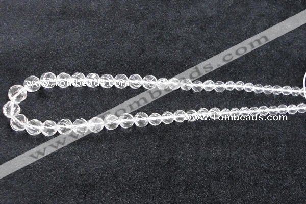 CCC618 15.5 inches 6mm - 12mm faceted round natural white crystal beads