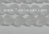 CCC626 15.5 inches 6mm faceted nuggets matte white crystal beads