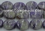 CCG03 15.5 inches 14mm flat round natural charoite gemstone beads