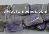 CCG09 15.5 inches 15*20mm rectangle natural charoite gemstone beads