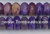CCG118 15.5 inches 6*11mm rondelle charoite gemstone beads