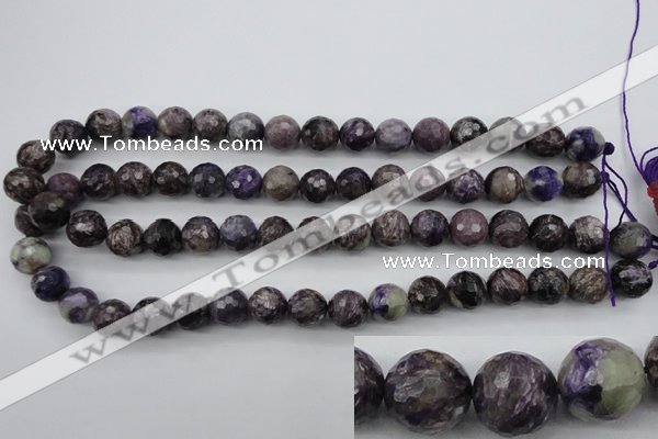 CCG53 15.5 inches 10mm faceted round natural charoite beads