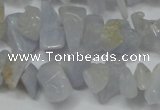 CCH218 34 inches 5*8mm blue chalcedony chips gemstone beads wholesale