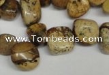CCH331 15.5 inches 10*15mm picture jasper chips beads wholesale