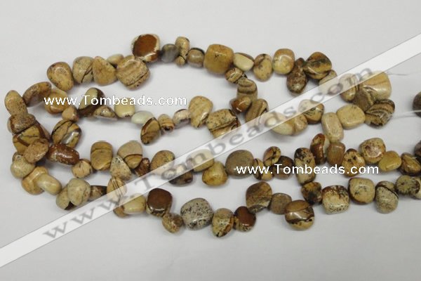 CCH331 15.5 inches 10*15mm picture jasper chips beads wholesale