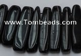 CCH409 15.5 inches 6*25mm - 7*35mm black agate chips beads