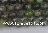 CCJ421 15.5 inches 6mm faceted round dendritic green jade beads