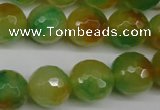 CCN1296 15.5 inches 14mm faceted round rainbow candy jade beads