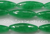 CCN1670 15.5 inches 10*30mm faceted rice candy jade beads wholesale