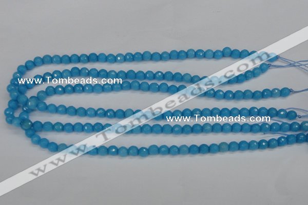 CCN1871 15 inches 6mm faceted round candy jade beads wholesale