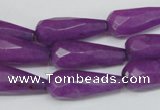 CCN200 15.5 inches 9*22mm faceted teardrop candy jade beads
