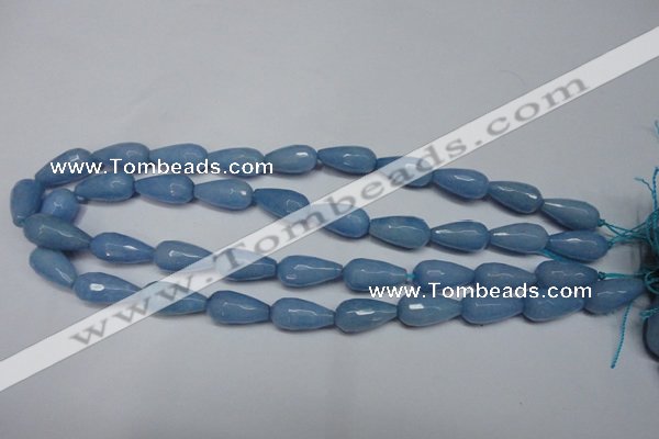 CCN2144 15.5 inches 10*20mm faceted teardrop candy jade beads