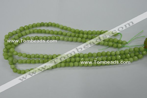 CCN2271 15.5 inches 6mm faceted round candy jade beads wholesale