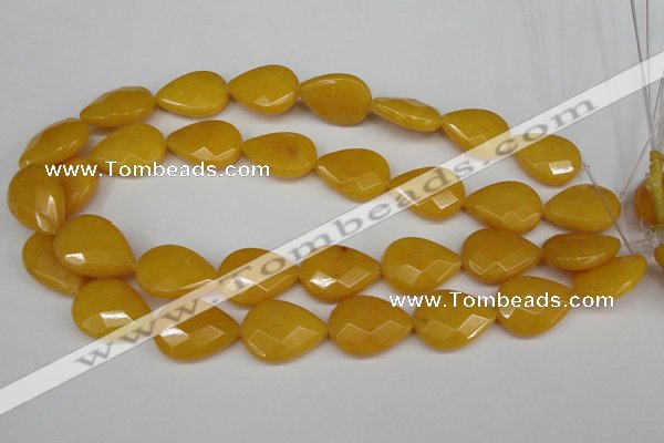 CCN2326 15.5 inches 18*25mm faceted flat teardrop candy jade beads