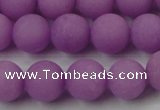 CCN2402 15.5 inches 4mm round matte candy jade beads wholesale