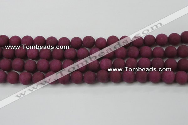 CCN2485 15.5 inches 12mm round matte candy jade beads wholesale