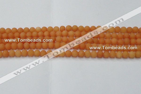 CCN2516 15.5 inches 6mm round matte candy jade beads wholesale