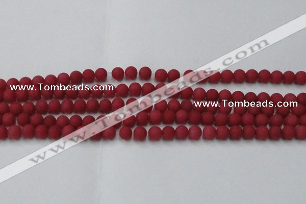 CCN2530 15.5 inches 6mm round matte candy jade beads wholesale