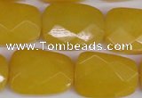 CCN2636 15.5 inches 18*25mm faceted trapezoid candy jade beads