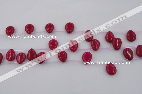 CCN2676 Top-drilled 13*18mm flat teardrop candy jade beads