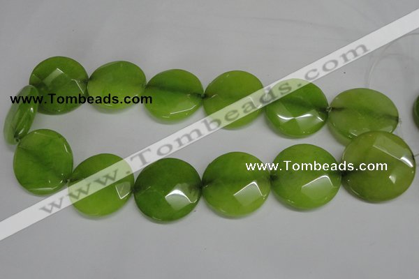 CCN288 15.5 inches 30mm faceted coin candy jade beads wholesale
