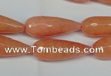 CCN2883 15.5 inches 10*30mm faceted teardrop candy jade beads