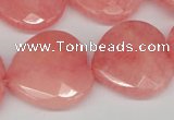 CCN372 15.5 inches 25*25mm faceted heart candy jade beads wholesale