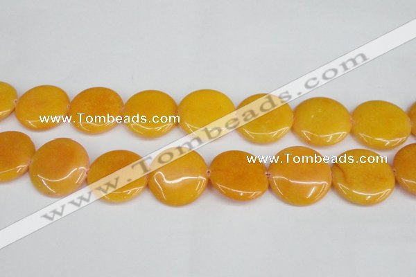 CCN3840 15.5 inches 30mm flat round candy jade beads wholesale