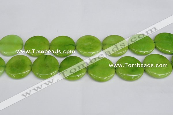 CCN3856 15.5 inches 35mm flat round candy jade beads wholesale