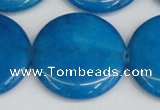 CCN3858 15.5 inches 35mm flat round candy jade beads wholesale