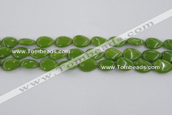 CCN3883 15.5 inches 15*20mm flat teardrop candy jade beads