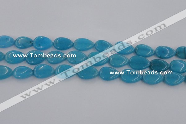 CCN3886 15.5 inches 15*20mm flat teardrop candy jade beads