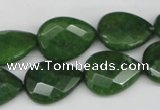 CCN389 15.5 inches 15*20mm faceted flat teardrop candy jade beads