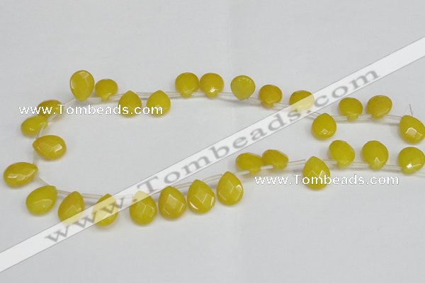 CCN3934 Top-drilled 12*15mm briolette candy jade beads wholesale