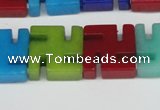 CCN3966 15.5 inches 20*20mm svastika candy jade beads wholesale
