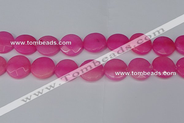 CCN4184 15.5 inches 20mm faceted coin candy jade beads wholesale