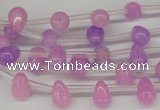 CCN430 15.5 inches Top-drilled 6*9mm teardrop candy jade beads