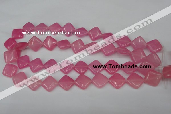 CCN597 15.5 inches 15*15mm diamond candy jade beads wholesale