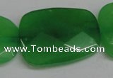 CCN713 15.5 inches 30*40mm faceted trapezoid candy jade beads