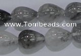 CCQ106 15.5 inches 13*18mm teardrop cloudy quartz beads wholesale