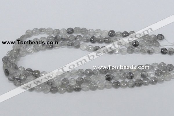 CCQ115 15.5 inches 8mm coin cloudy quartz beads wholesale