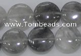 CCQ119 15.5 inches 18mm coin cloudy quartz beads wholesale